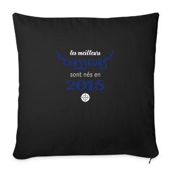 Anniversaire chasseur 2015 - Housse de coussin décorative 45 x 45 cm - noir - Devant