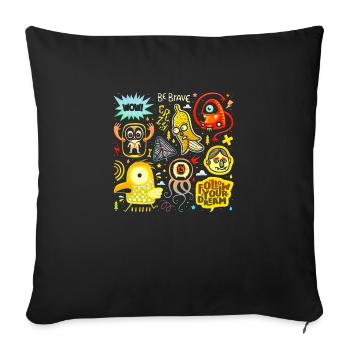 Angry face face happy cartoon happy - Sofa pillowcase 17,3'' x 17,3'' (45 x 45 cm) - black - Front