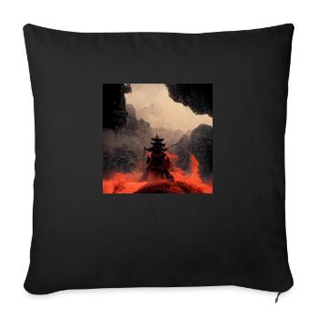 Japanese Samurai Fight - Sofa pillowcase 17,3'' x 17,3'' (45 x 45 cm) - black - Front