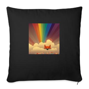 Fuchs Regenbogen - Sofakissenbezug 45 x 45 cm - Schwarz - Vorne