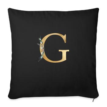 Customizable Monogram G - Sofa pillowcase 17,3'' x 17,3'' (45 x 45 cm) - black - Front