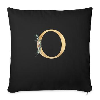 Customizable Monogram O - Sofa pillowcase 17,3'' x 17,3'' (45 x 45 cm) - black - Front