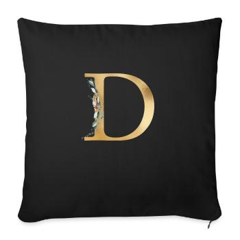 Monogramme D personnalisable - Housse de coussin décorative 45 x 45 cm - noir - Devant