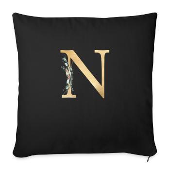 Personalisierbar Monogramm AN - Sofakissenbezug 45 x 45 cm - Schwarz - Vorne