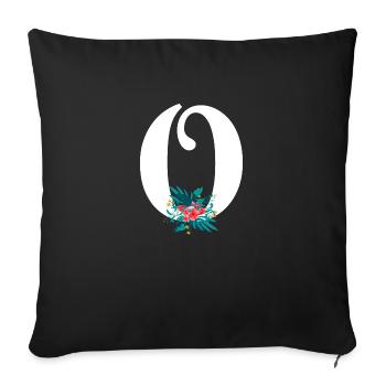 letter O flowering - Sofa pillowcase 17,3'' x 17,3'' (45 x 45 cm) - black - Front