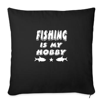 Pêche - Housse de coussin décorative 45 x 45 cm - noir - Devant