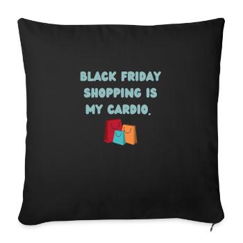 Shopping addict | Black Friday - Housse de coussin décorative 45 x 45 cm - noir - Devant