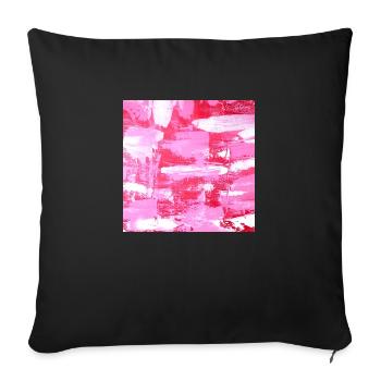 Art Print Abstract Painting Pink White - Sofa pillowcase 17,3'' x 17,3'' (45 x 45 cm) - black - Front