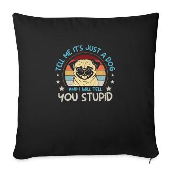 Cute Pug Dog Pugs Pug Dog Dog Motif Sweeter - Sofa pillowcase 17,3'' x 17,3'' (45 x 45 cm) - black - Front