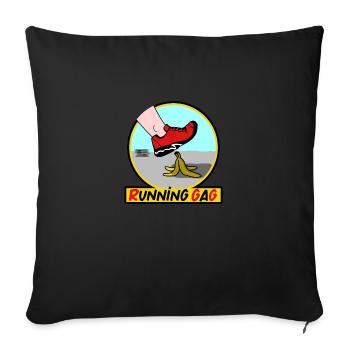RUNNING GAG ! (footing, jogging, marathon) - Housse de coussin décorative 45 x 45 cm - noir - Devant