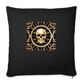 Gold Skull - Sofa pillowcase 17,3'' x 17,3'' (45 x 45 cm) - black - Front