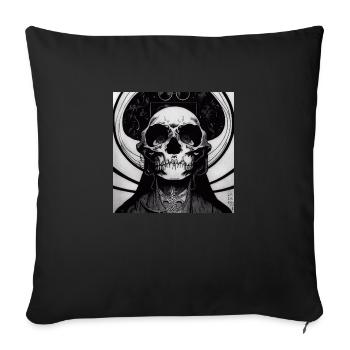 Halloween Metal Totenkopf - Sofakissenbezug 45 x 45 cm - Schwarz - Vorne