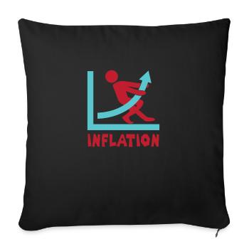 La courbe d’inflation augmente et le sarcasme augmente - Housse de coussin décorative 45 x 45 cm - noir - Devant