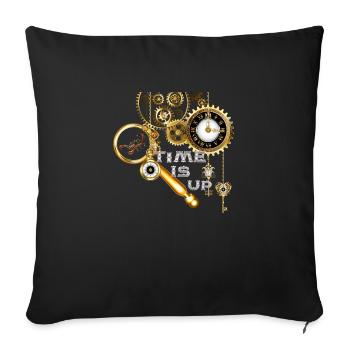 Steampunk" Time is Up" - Sofakissenbezug 45 x 45 cm - Schwarz - Vorne