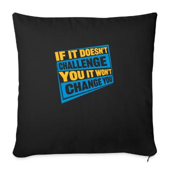 Séance d’entraînement Fitness Motivation Citation - Housse de coussin décorative 45 x 45 cm - noir - Devant