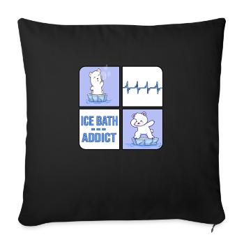 eisbader winterbader eisbär icebath addict - Housse de coussin décorative 45 x 45 cm - noir - Devant