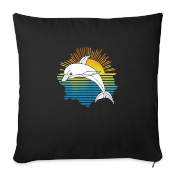 Delfin - Sofakissenbezug 45 x 45 cm - Schwarz - Vorne