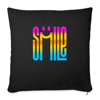 Denke Lächeln Positive Gedanken Glückliche Meditation - Sofakissenbezug 45 x 45 cm - Schwarz - Vorne
