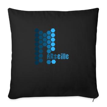 Marseille, design - Housse de coussin décorative 45 x 45 cm - noir - Devant