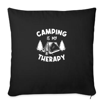 CAMPING THERAPY - Sofa pillowcase 17,3'' x 17,3'' (45 x 45 cm) - black - Front