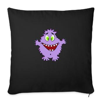 Cute friendly cute upbeat monster - Sofa pillowcase 17,3'' x 17,3'' (45 x 45 cm) - black - Front