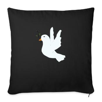 Colombe de la paix au rameau d’olivier - Housse de coussin décorative 45 x 45 cm - noir - Devant