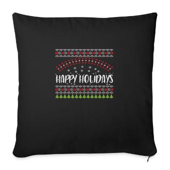 Happy Holidays - Sofa pillowcase 17,3'' x 17,3'' (45 x 45 cm) - black - Front