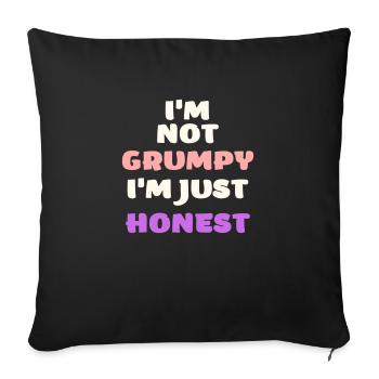 Funny grumpy moody angry honest vector - Sofa pillowcase 17,3'' x 17,3'' (45 x 45 cm) - black - Front