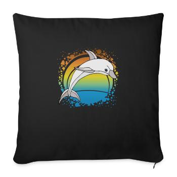 Delfin - Sofakissenbezug 45 x 45 cm - Schwarz - Vorne