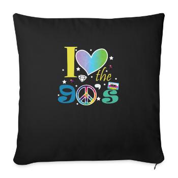 1990s Proverbs 90s Gift Idea - Sofa pillowcase 17,3'' x 17,3'' (45 x 45 cm) - black - Front