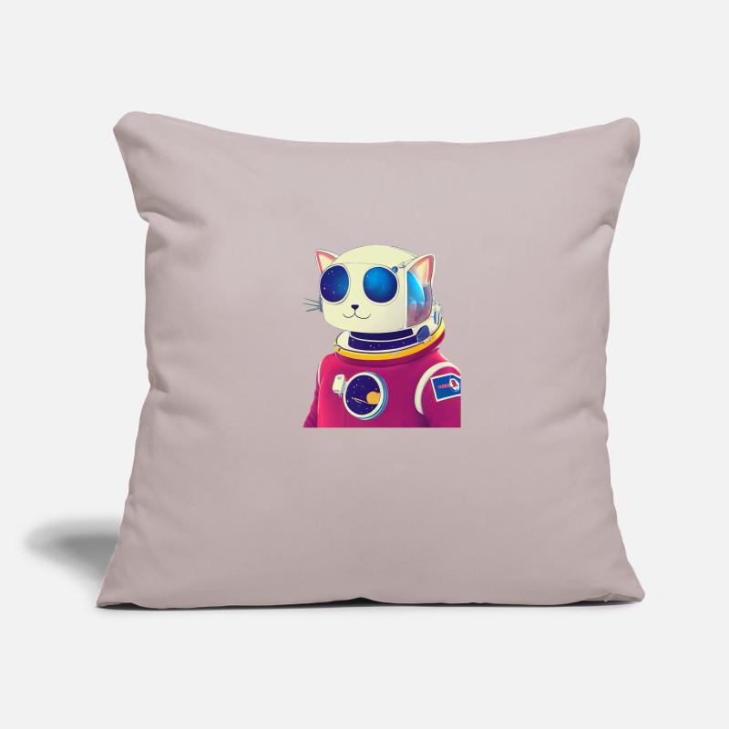Chat de l’espace Housse de coussin décorative 45 x 45 cm