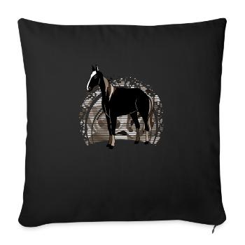 Pferd - Sofakissenbezug 45 x 45 cm - Schwarz - Vorne