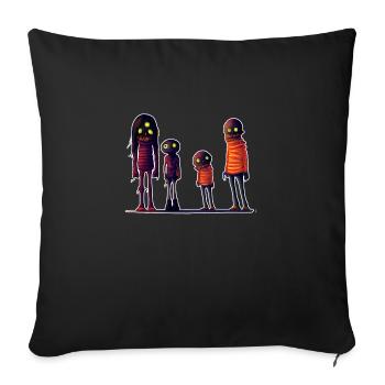 Halloween Family - Sofa pillowcase 17,3'' x 17,3'' (45 x 45 cm) - black - Front