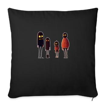 Zombie Familie - Sofakissenbezug 45 x 45 cm - Schwarz - Vorne