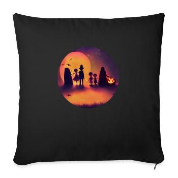 Famille Halloween - Housse de coussin décorative 45 x 45 cm - noir - Devant