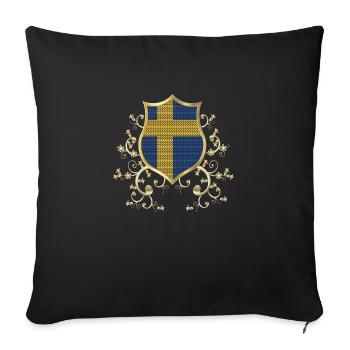 Suède Suède Viking Scandinavie Nordique Milieu de l’été - Housse de coussin décorative 45 x 45 cm - noir - Devant