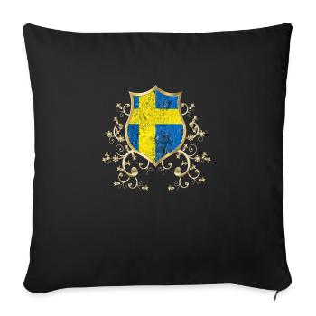 Suède Suède Viking Scandinavie Nordique Milieu de l’été - Housse de coussin décorative 45 x 45 cm - noir - Devant