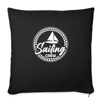 Équipage de voile - Housse de coussin décorative 45 x 45 cm - noir - Devant