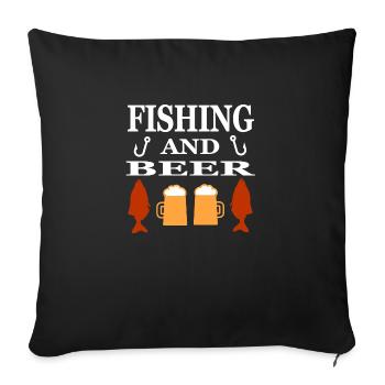 Angling - Sofa pillowcase 17,3'' x 17,3'' (45 x 45 cm) - black - Front