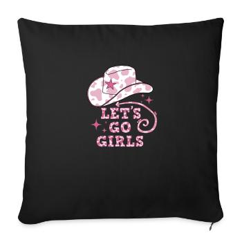 Let's Go Mädchen - Sofakissenbezug 45 x 45 cm - Schwarz - Vorne