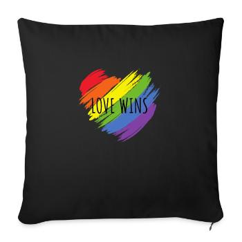 Love Wins - Sofa pillowcase 17,3'' x 17,3'' (45 x 45 cm) - black - Front