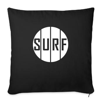 Surf Surfboard Surfer Idée Cadeau - Housse de coussin décorative 45 x 45 cm - noir - Devant