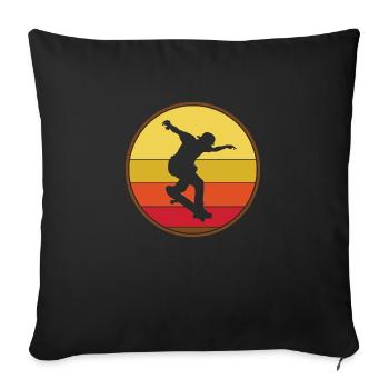 Skateboarder Skateboard Skater - Sofa pillowcase 17,3'' x 17,3'' (45 x 45 cm) - black - Front