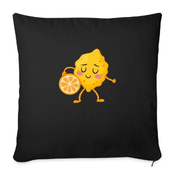 Easy peasy lemon do orange squeesy, crazy Zit - Sofa pillowcase 17,3'' x 17,3'' (45 x 45 cm) - black - Front