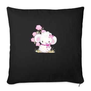 Animaux style doux - Housse de coussin décorative 45 x 45 cm - noir - Devant