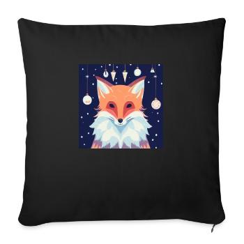 Fox Sweet Christmas - Sofa pillowcase 17,3'' x 17,3'' (45 x 45 cm) - black - Front