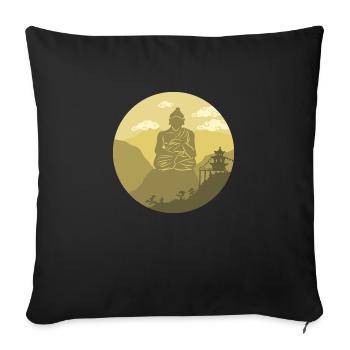 Buddha Gold - Sofakissenbezug 45 x 45 cm - Schwarz - Vorne