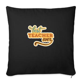 Meilleur Professeur pour Best Teacher ever - Housse de coussin décorative 45 x 45 cm - noir - Devant