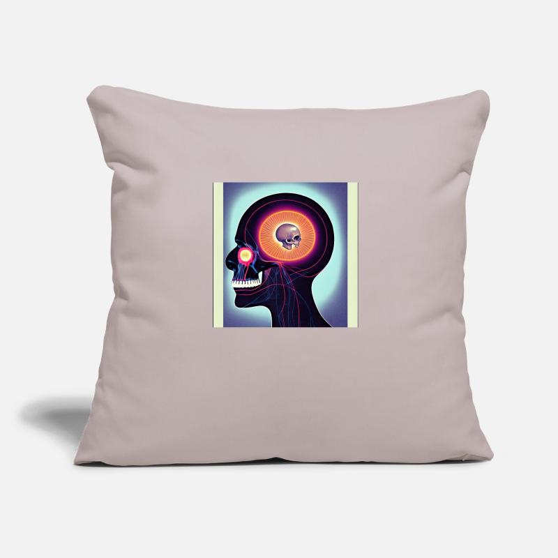 mèmes lsd de champignons psychédéliques du crâne du crâne Housse de coussin décorative 45 x 45 cm