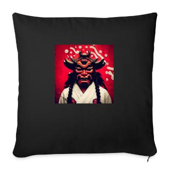 Japan Mask Hannya Demon Judo Fight Warrior Devil - Sofa pillowcase 17,3'' x 17,3'' (45 x 45 cm) - black - Front